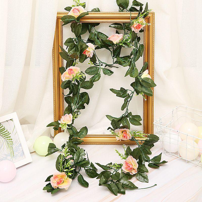 25m Artificial Rose Leaf Garland Silk Flower Vine Ivy Wedding Garden Home Decor
