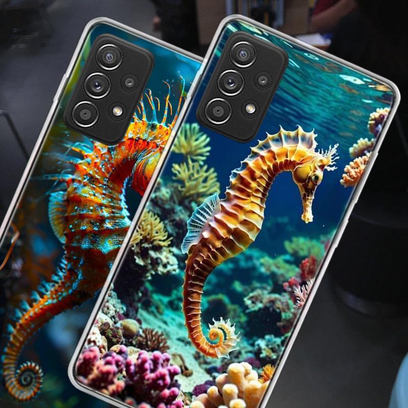 Seahorse Underwater Fantasy Phone Case for Samsung A54 A57 A37 A17 A14 A15 A12 A24 A34 A55 A35 A25 A52S A07 A05S A04S A22 A32 A7