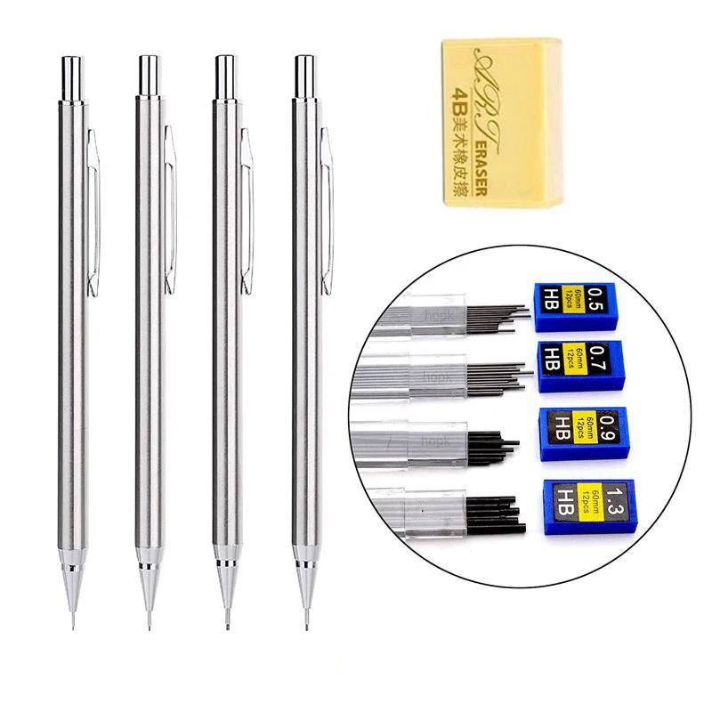 Professional Mechanical Pencil Set 0.5 0.7 0.9 0.3mm Full Metal Art Drawing Painting Automatic Pencil Office School Supplies