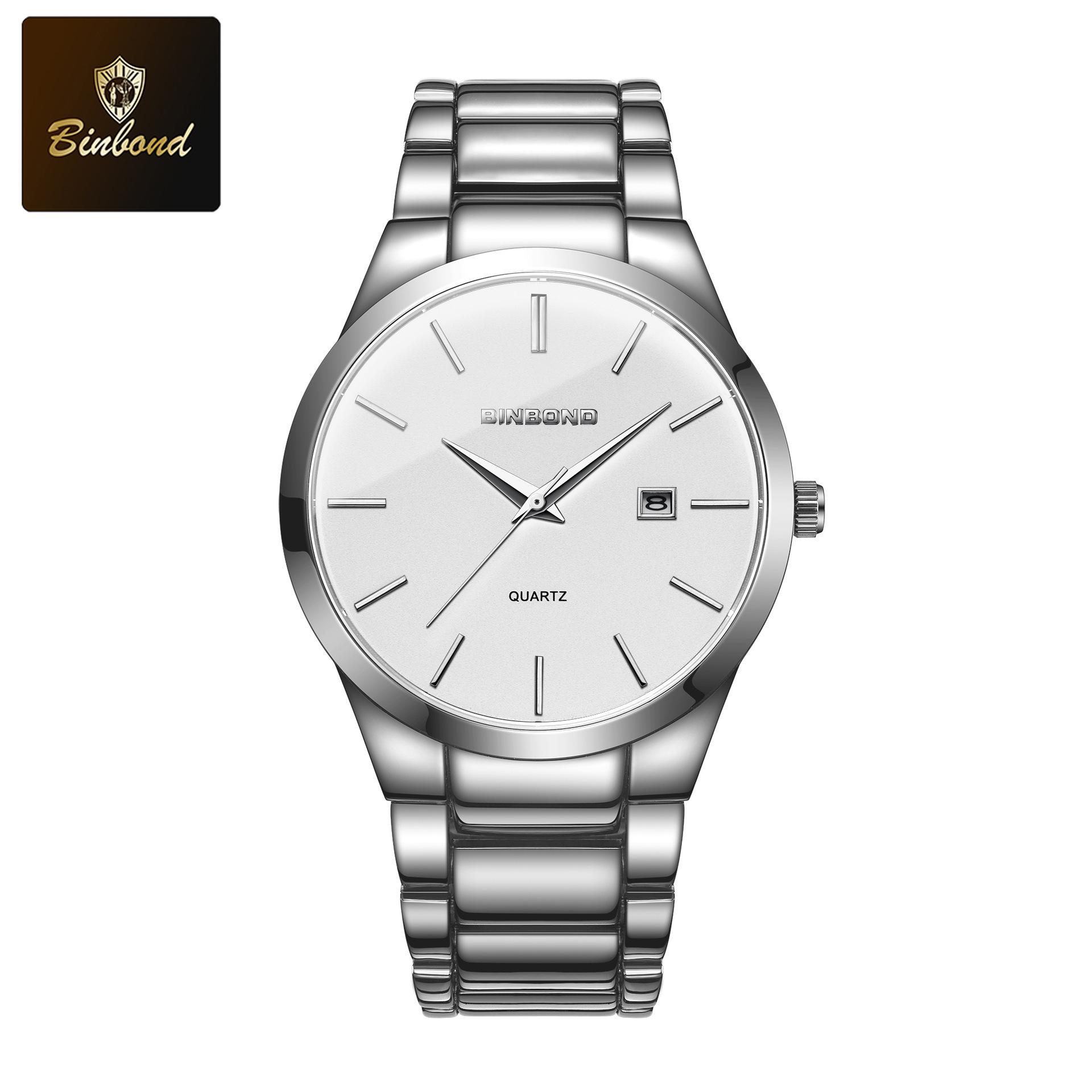 Men s Multifunctional Waterproof Steel Strap Wristwatch with Calendar - Business Casual Fashion