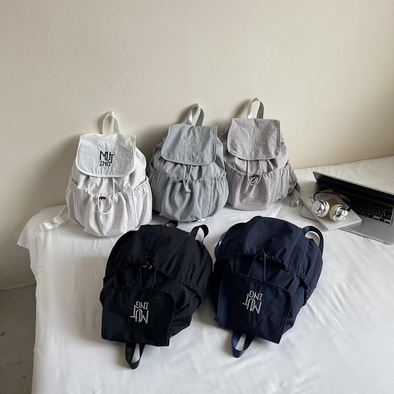 Simple Casual Solid String Large Capacity Backpacks Fashion Versatile Classic Style Stylish Design Backpacks for Women 2025 New