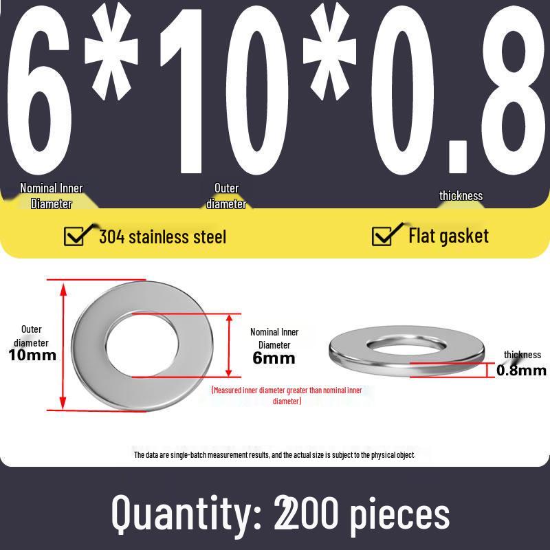Plochá podložka z nerezové oceli 304 pro nastavení vůle hřídele (0,1/0,2/0,3 mm)