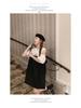 Women's Contrast Stitch Off-Shoulder Dress - Belly-Covering, Age-Defying, Slimming, Casual French Style, Summer Petite Skirt