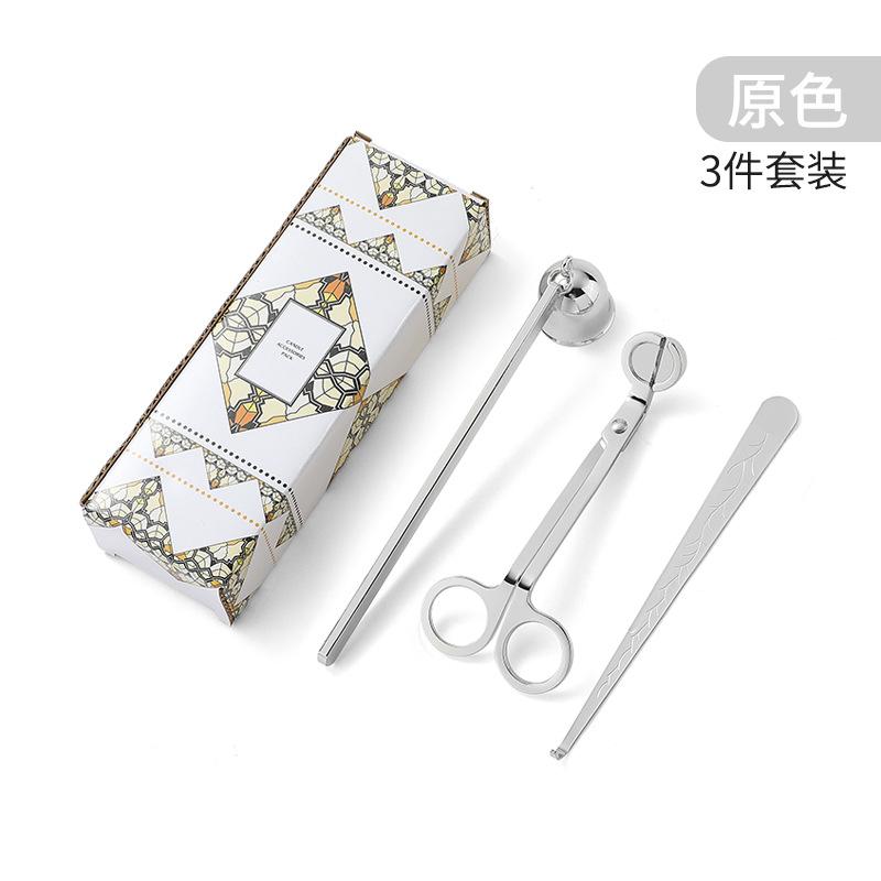 Stainless Steel 3-Piece DIY Candle Tool Set - Candle Extinguishing Cover Wick Trimmer & Extinguisher for Scented Candles
