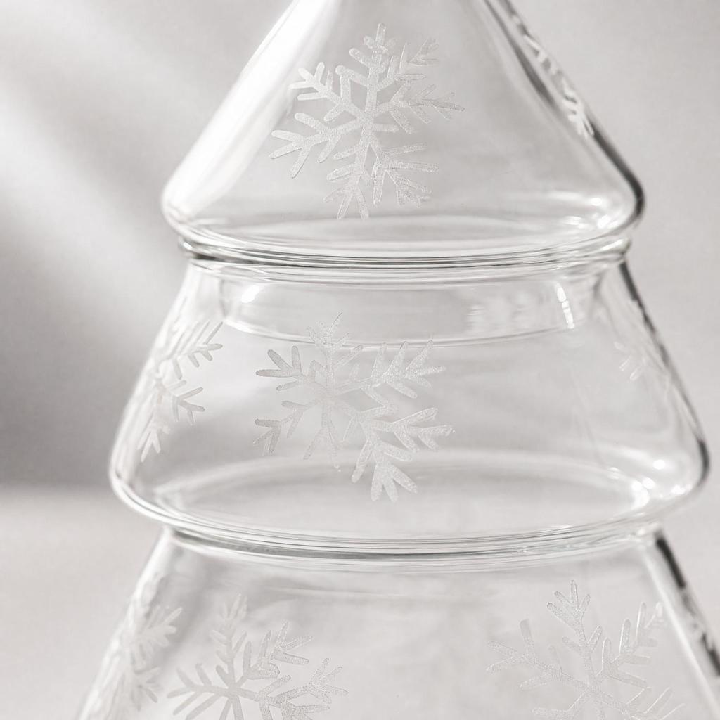 Container Heat Resistant Christmas Tree Shaped Glass Storage Jar Multipurpose