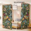 2pcs Retro Beautiful Pattern Printed Perforated Blackout Curtains Multiple Sizes Living Room And Bedroom Insulation Decoration