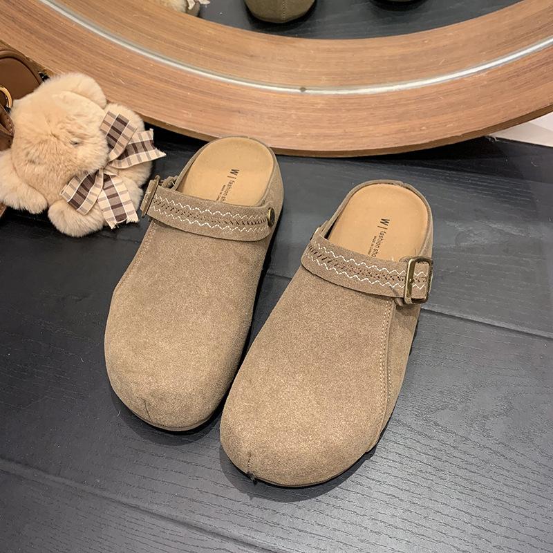 Two Wear Thick-soled Versatile Soft-soled Bag Head Slippers for Women In 2025 New Women's Models, and Half Wear Bobo Shoes, Which Are Not Tiring.