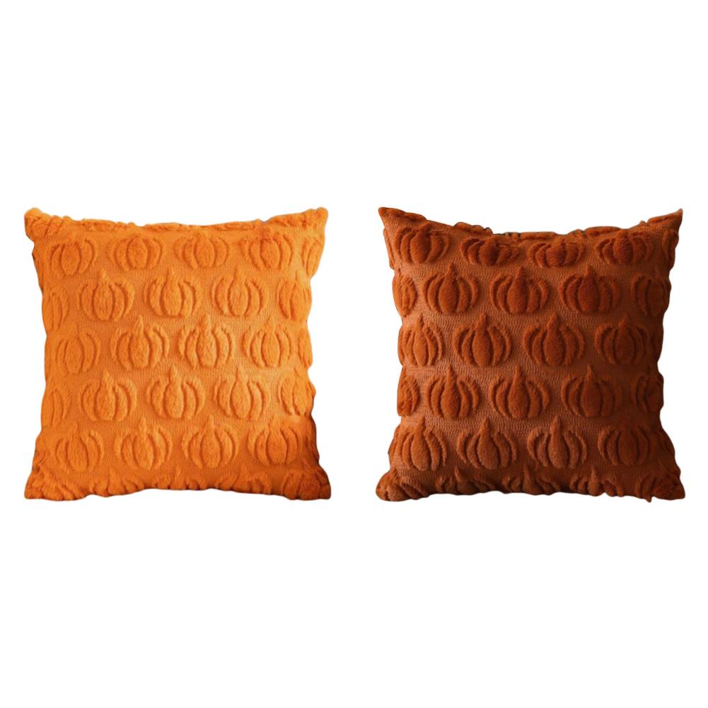 2Pcs Ghost Pumpkin Pillowcase Plush Faux Fur Pillowcase Washable Soft Ghost Pumpkin Pillow Cover Halloween Festive Decoration