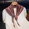 Women S Cashew Print Satin Scarf Double Layer Sun Protection Neck Scarf