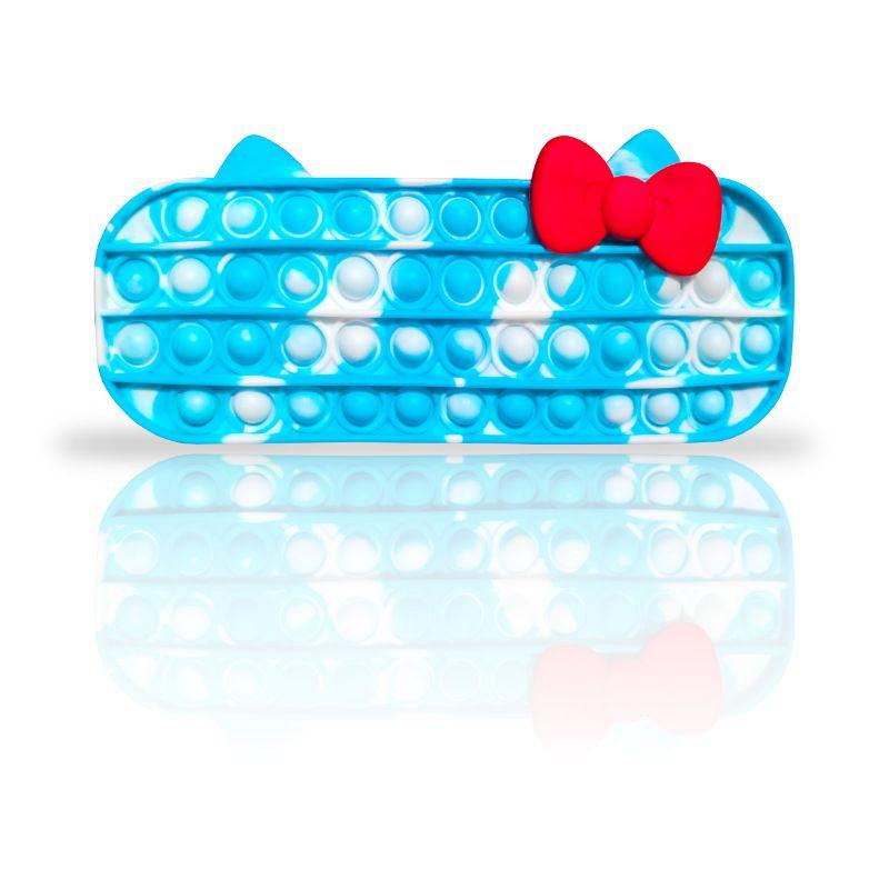 Яркий пенал Pop It, игрушка-пузырь, сенсорный антистресс, сумка для хранения Blue White