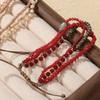 Multicolor Layered Beaded Adjustable Bracelet Set for Women Bohemian Handmade Jewelry Gift