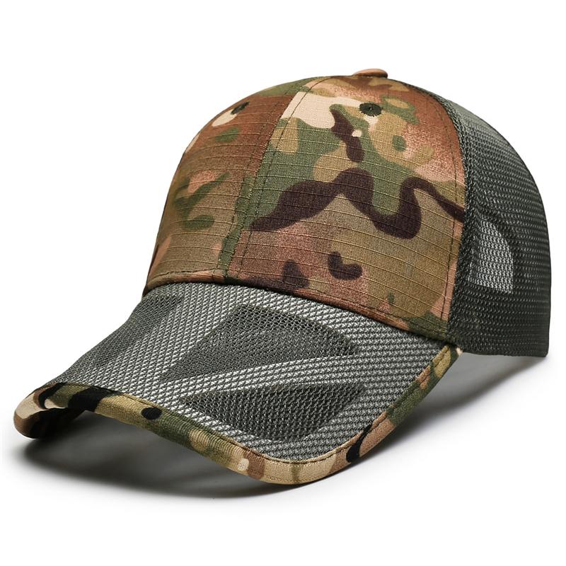 Summer Camouflage Mesh Baseball Cap Men's Breathable Sun Hat Outdoor Tactical Cap Sunscreen Cap