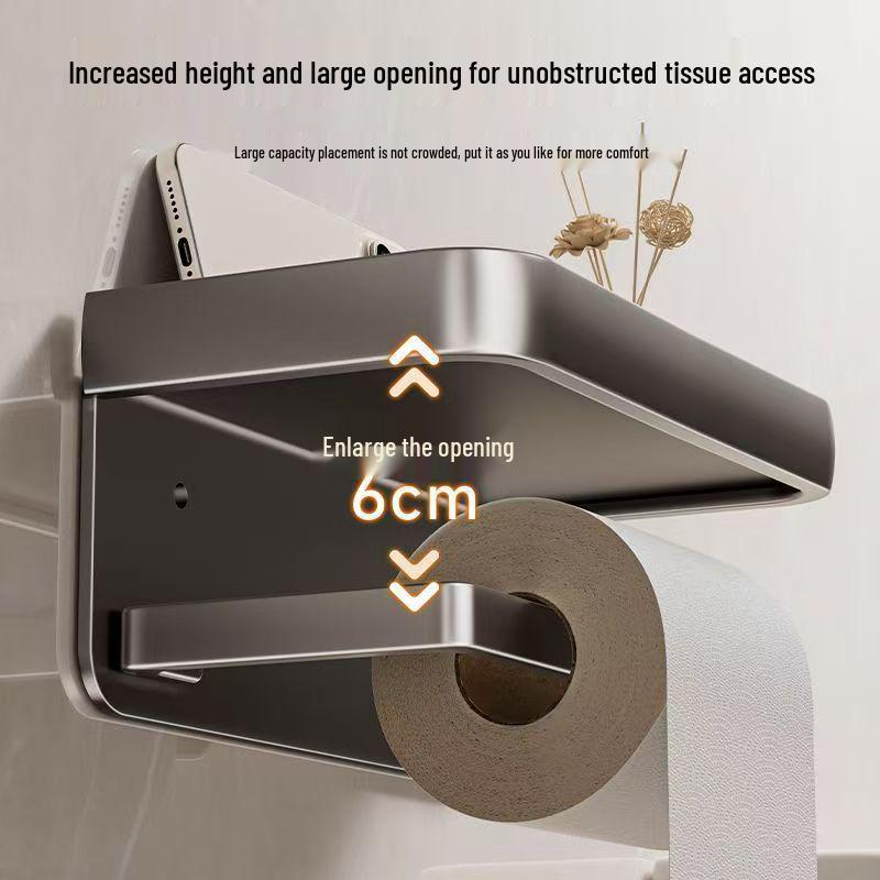 Punch-Free Bathroom Tissue and Phone Holder