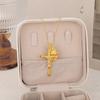 Vintage Cross Pendant Necklace Multi-layer Necklace Beautiful Head Round Bead Chain Collarbone Chain