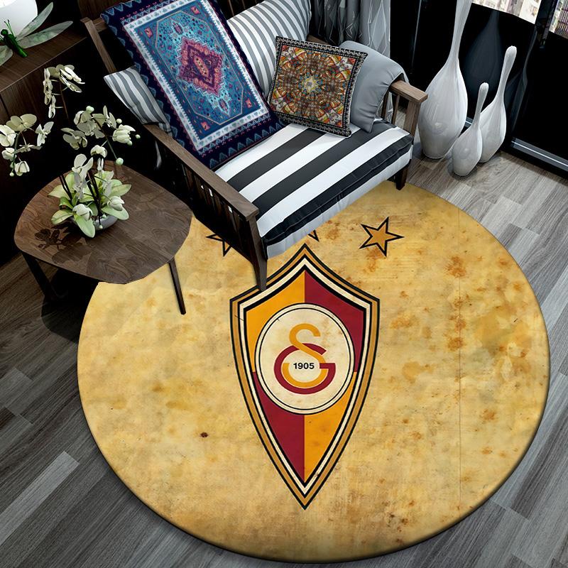 Galatasaray SK2 Round Area Rug,Carpet Rug for Living Room Bedroom Sofa Playroom Decor,Non-slip Floor Mat