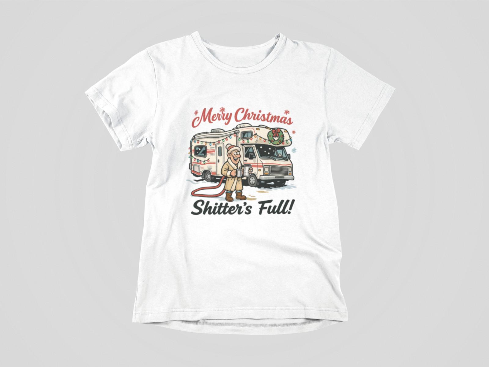 Merry Christmas Shitter’s Full Funny RV Tee Holiday Humor Shirt Unisex Cotton XXL