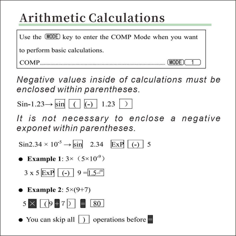 Scientific Calculators Math Calculator with 240 MultiFunctional Calculator 2 Lines LCD Display