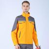 2Pcs/Set Welding Work Clothes Stand Collar Long Sleeve Zipper Closure Jacket Long Pants Set Reflective Strips Tear-Resistant Workwear