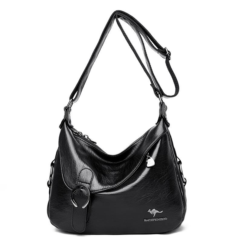 Yiran Jewelry Ring Retro Lock Design Schoudertas voor Dames Street Fashion Grote Capaciteit Dames Crossbody Tas gray