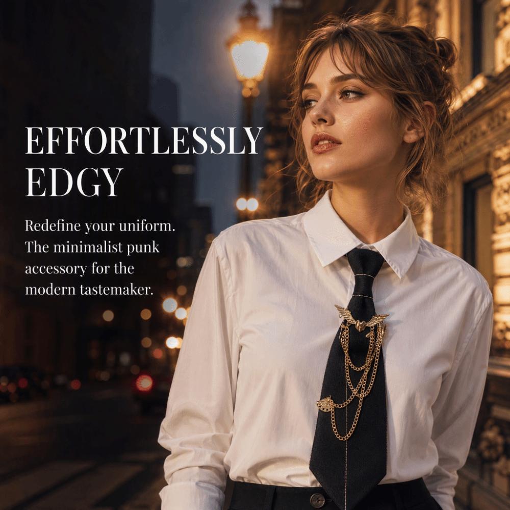 Polyester Chain Neck Accessory Preppy Style Uniform Collar Clip Neck Ornament Student Daily