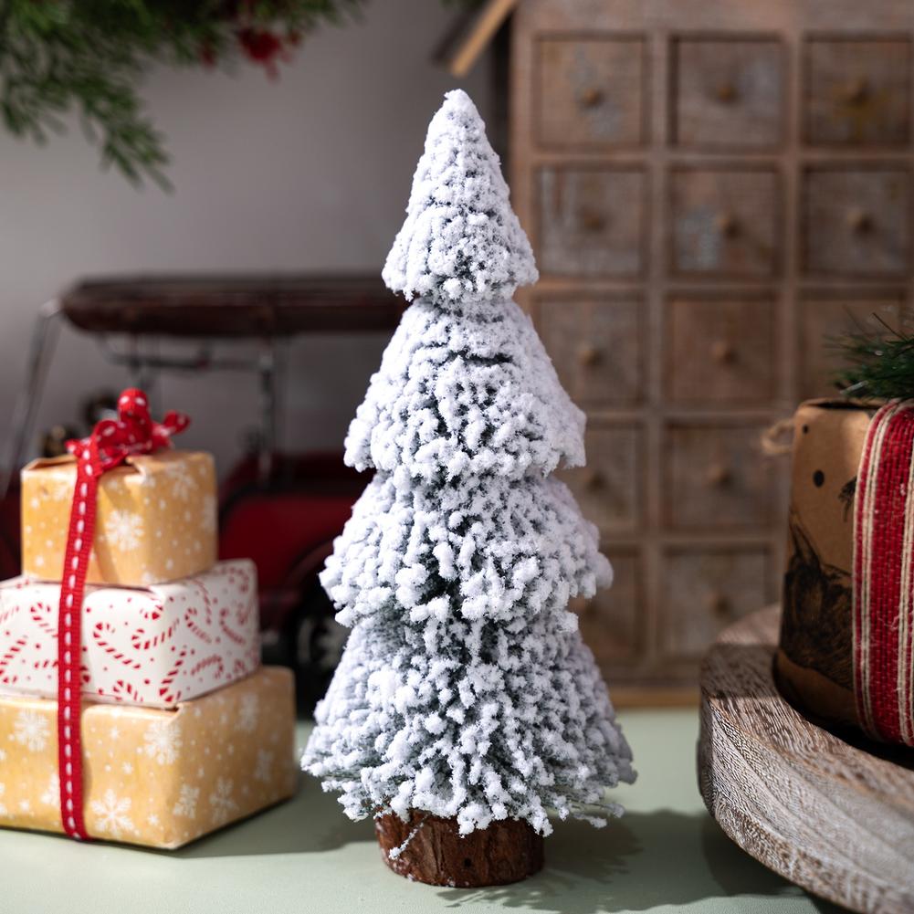 Cedar Tree Ornament Mini Christmas Tree Christmas Holiday Decoration Natural Pine Needle Design PVC Material Construction
