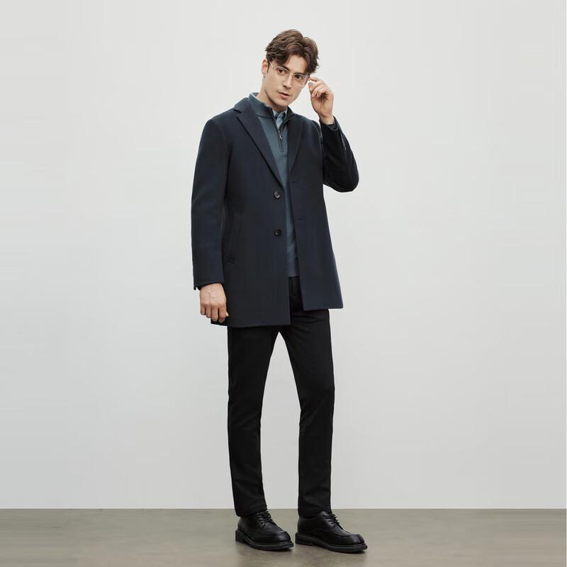 EMZ Ordos Men's 100% Wool Business Casual Overcoat