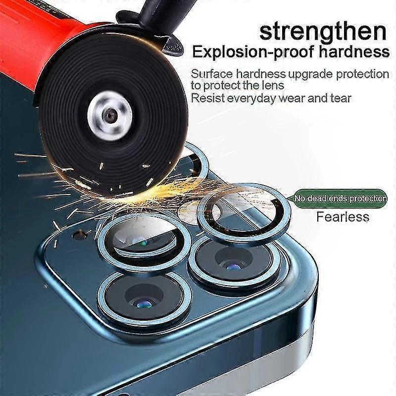 Lens For Iphone 14 13 Pro Max 12 11 Camera Lens Protector Glass Film Metal Ring Cover-13 or 13Mini (2PCS)-Dark Green