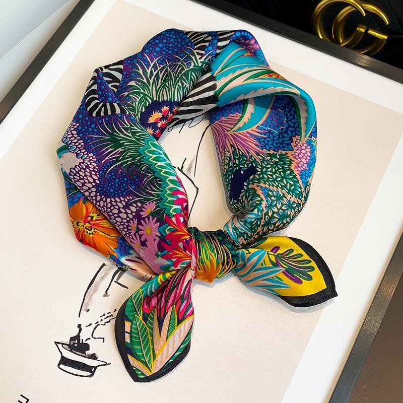 90Cm Secret Garden Scarf Women'S Spring And Summer Thin Imitation Silk Scarf Fashion Decorative Shawl Sunscreen Headscarf