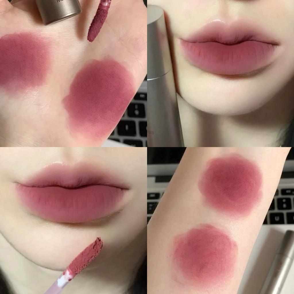 Xiaohongshu Espresso Lip Lacquer Coffee Lip Mud Matte Finish Velvet Non-Fading Non-Stick Cup Mouth Red Brown