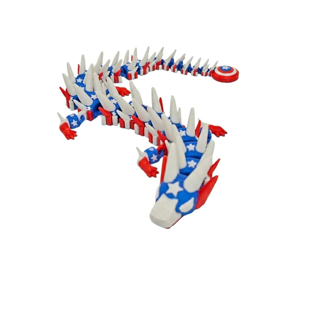3D Printed Dragon Figurine Model with Detailed Spikes and Textured Body Realistic Design Collectible Display Piece for Home Office Decoration