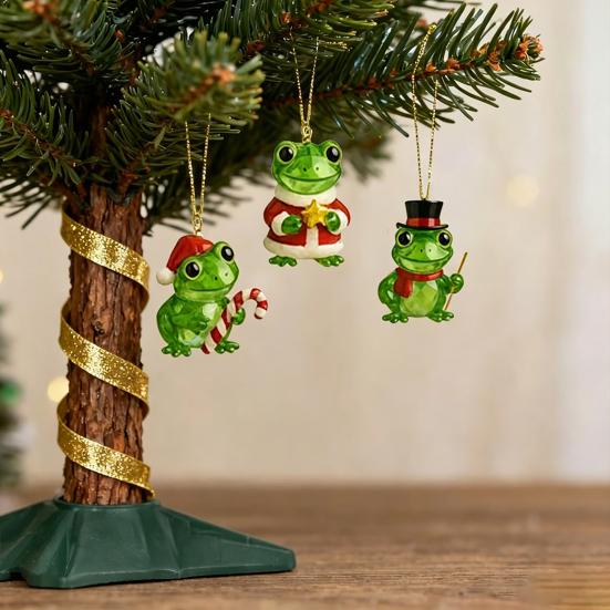 Holiday Surprise Gifts Faux Crystal Frog Advent Calendar 2026, 24 Days Christmas Countdown with Tree Ornaments Hanging Decor Animal Ornament,