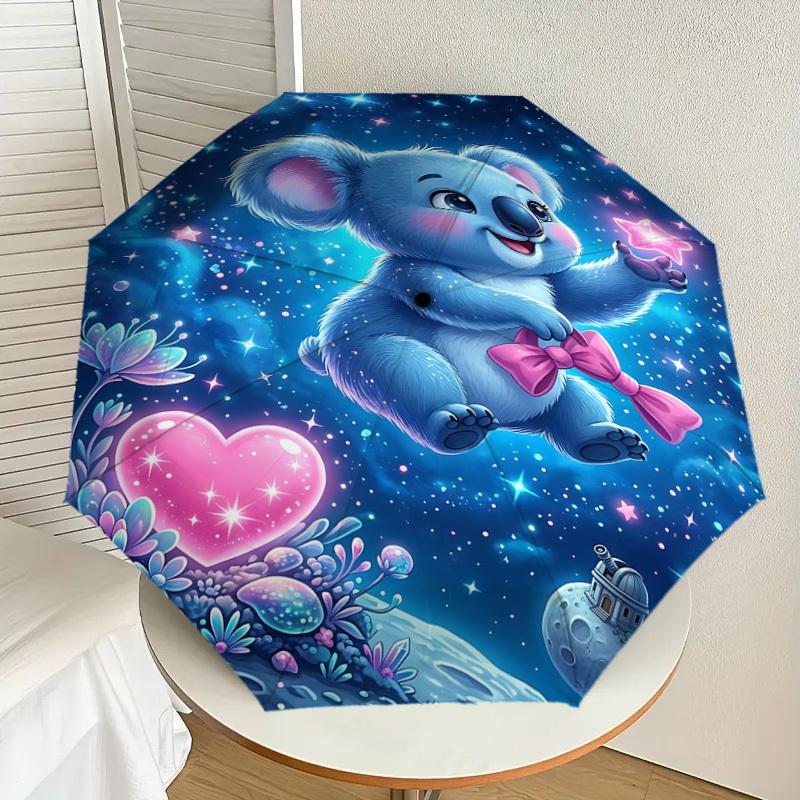 1PC Koala Star Umbrella-8-Rib Reinforced, Automatic Open, Lightweight & Durable, Fashion Accessory for Outdoor, J0408