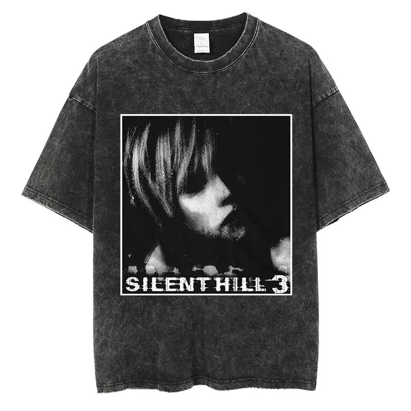 

2026 Silent Hill - Мужская и женская футболка BioHazard большого размера хлопок streetwear EVE глаз изображение паразит ужасы M