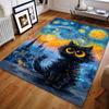 1PC Cat and Starry City Carpet for Living Room Bedroom Sofa Home Decor Rus Non-slip Floor Mat Luxury Gift