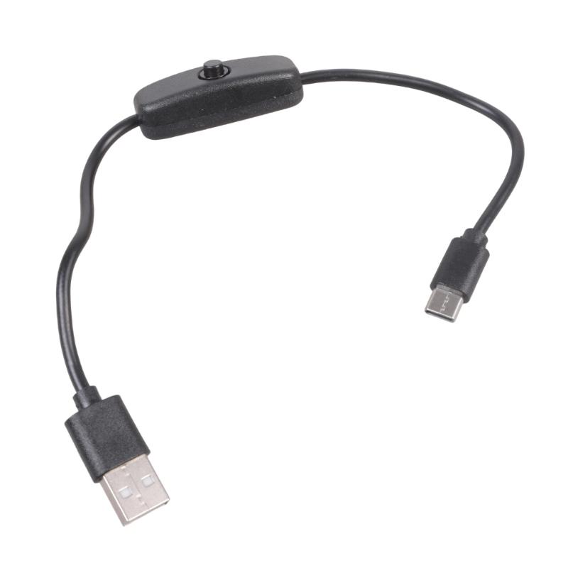 USB To Type C Charging Cable with Switches Long Plastic Texture Suitable for Powering Smartphones Tablets LED Lights Fan