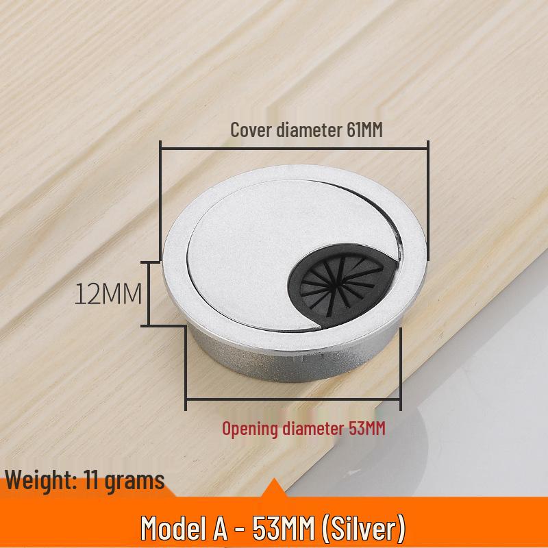 Round Plastic Cable Grommet Hole Cover for Office Desk - Sizes 50/60/65/80 Mm