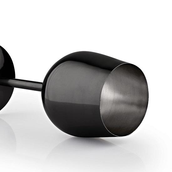 Sklenice na víno z nerezové oceli černé poniklované, matné, sada 2 ks