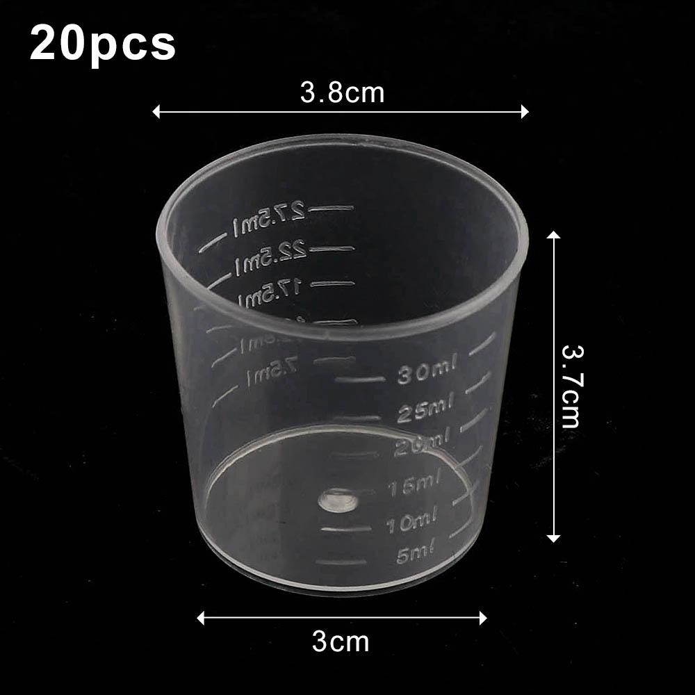 

20/100pcs Transparent Plastic Measuring Cups Disposable Liquid Pot Container For Epoxy Resin Silicone Mold DIY Jewelry Making