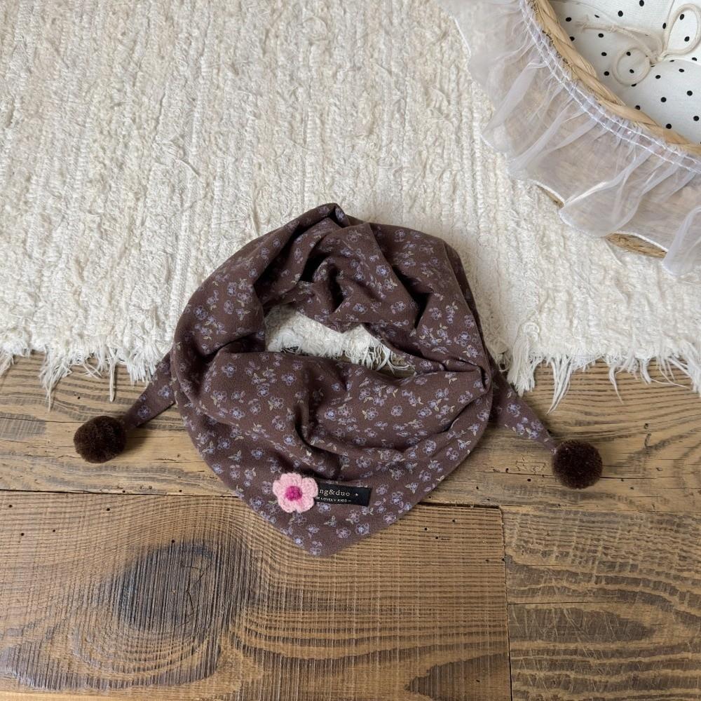 Soft Skin-Friendly Neck Warmer Double Pom Pom Neckscarf Adorable Kid Triangle Scarf Daily