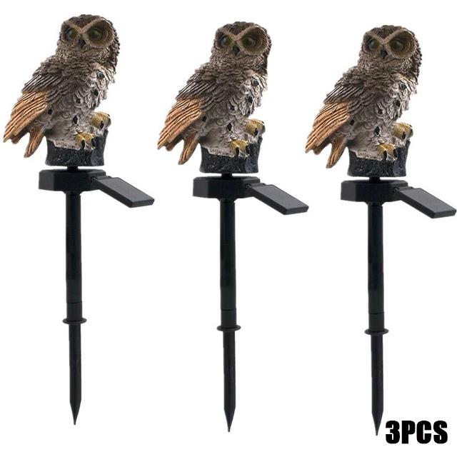 Lumières Solaires Extérieures Lampes de Jardin LED Hibou Alimentées par l'Énergie Solaire Lampes Pelouse Animal Hibou Lampe Solaire Étanche pour Décoration de Noël