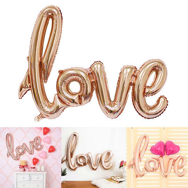 42" Rose Gold Script Love Letter Foil Balloon For Wedding Engagement Decor