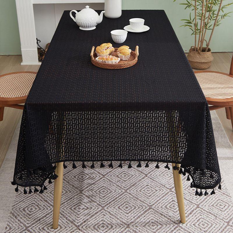 Retro Style Tablecloth High-end Table Mat Rectangular Dining Table Cloth Knitted Atmosphere Decoration Anti Slip
