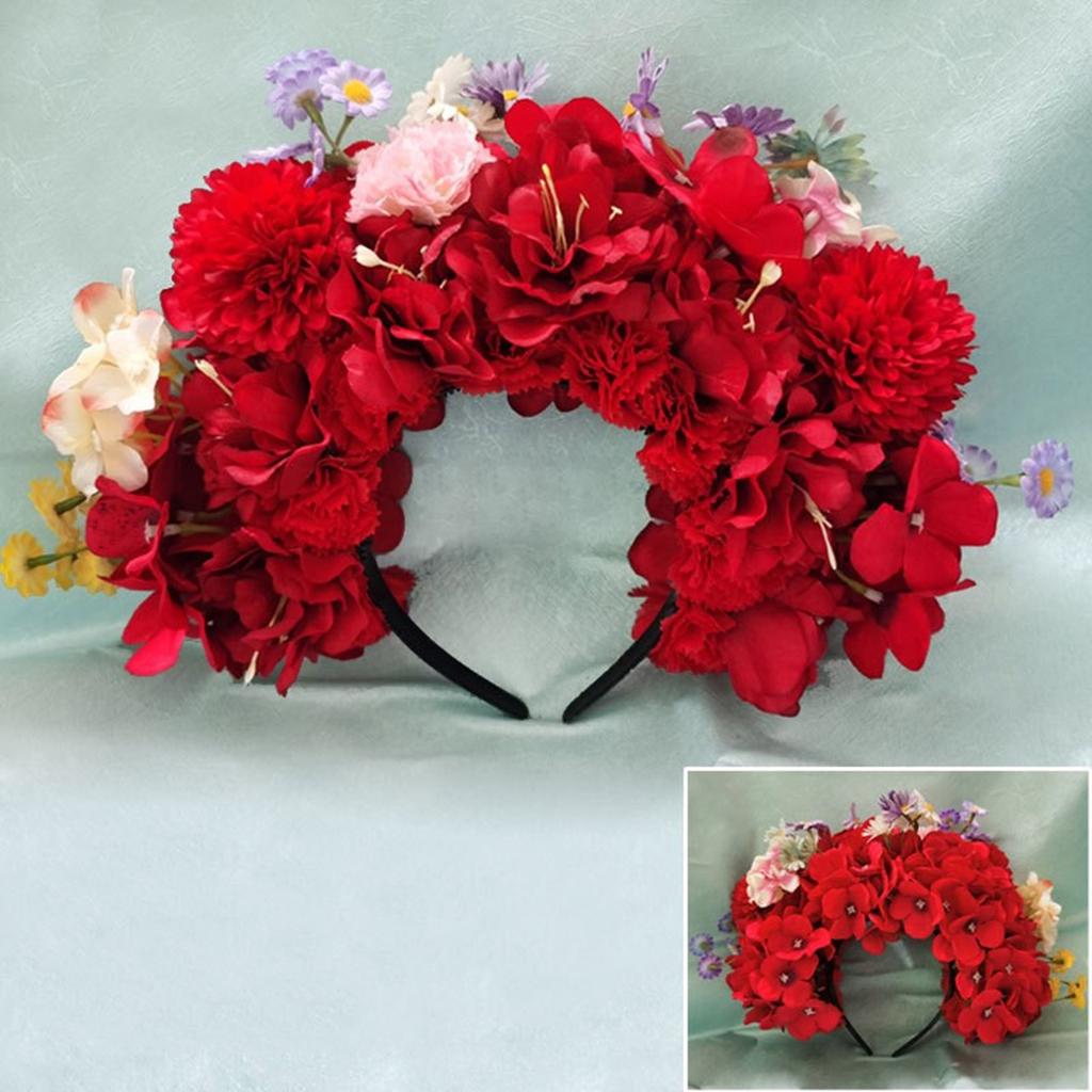 Ethnic Style Bridal Headband Hair Wreath Florals Crown Wedding Flower Headband Beach Hairband Women Hair Accessories