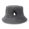 1pc Summer Penguin Printed Bucket Hats for Men Women Travel Beach Reversible Fisherman Hat Outdoor Sports Pull Up Panama Sun Hat