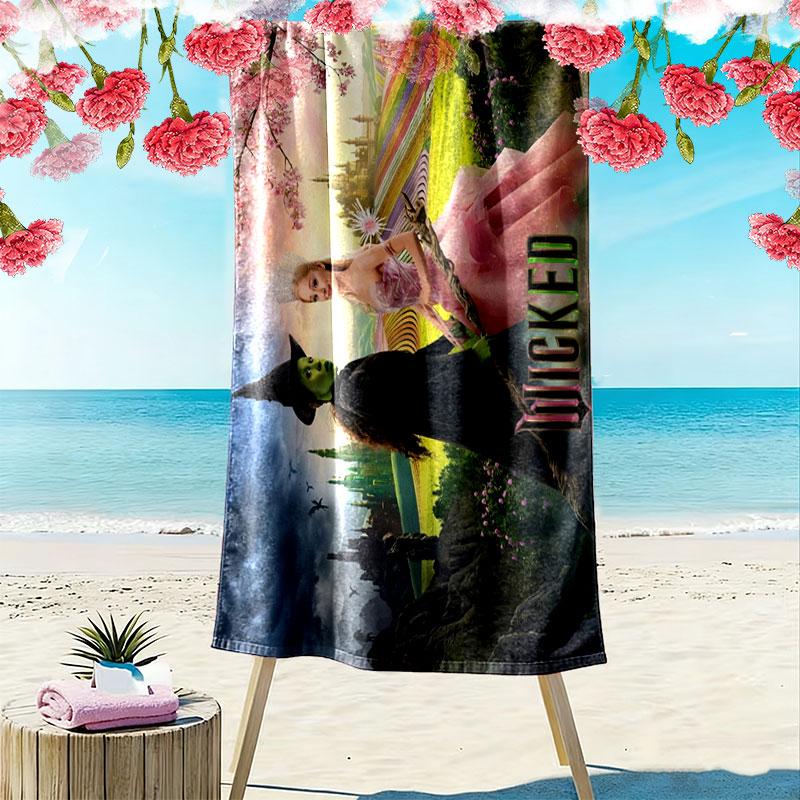 Wicked Print Beach Towel, Large Soft Quick Dry Towel for Beach Camping Swimming