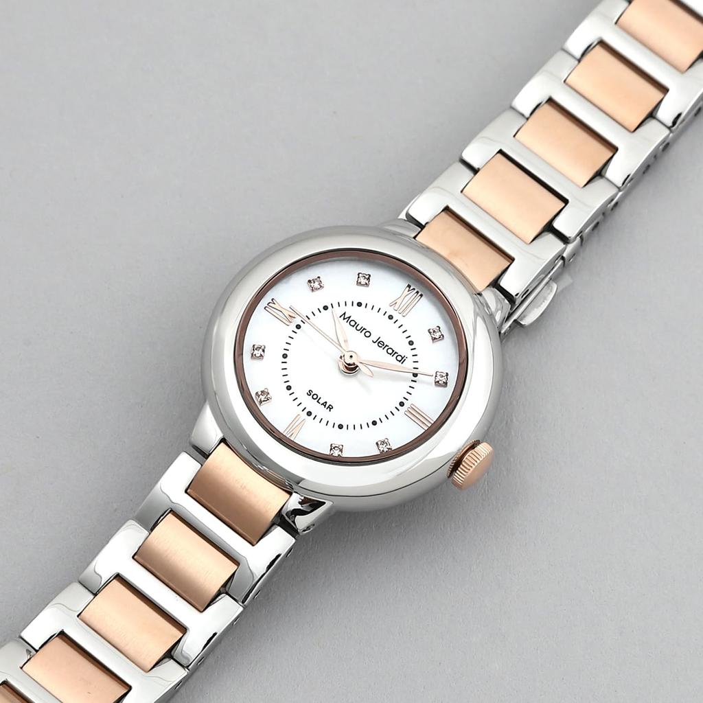 Solar watch for all stainless MOP [Mauro Gerardi] women, steel, dial, MJ070-1