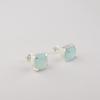 Aqua Chalcedony Gemstone 925 Sterling Silver Handmade Jewelry Designer Studs Earring 1" For Gift EE-181-18