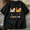 Summer Unisexs Tshirt Loose Cute Cat Team Pattern Sporty Casual 100 Cotton Comfortable for Versatile Suitable for All Occasions
