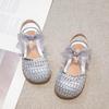 New Girls' Sandals Soft Soled Girls' Princess Shoes Anti Slip Children's Shoe Fashion Girls' Woven Shoe Hollowed Out Girl Shoes