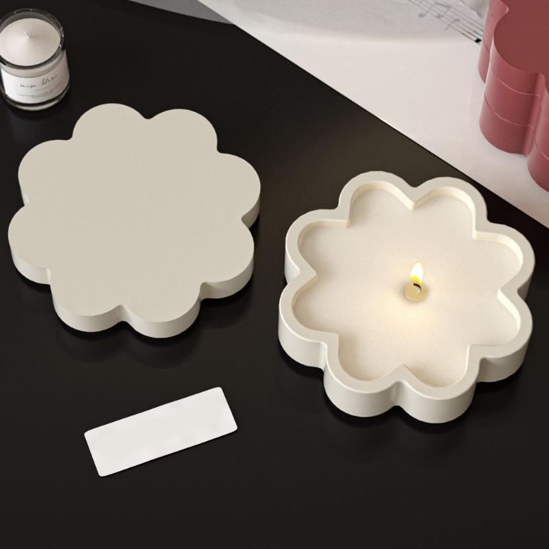 Stackable Flower Silicone Candle Cup Molds For Handmade Candle Soaps Jewelry Storage Jar Making And Epoxy Resin Craft